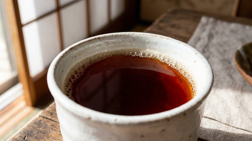 濃く出しすぎた赤褐色の紅茶